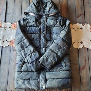 ABERCROMBIE KIDS Parka Coat Girls Winter Sherpa Lined Puffer Jacket Camo